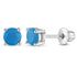 Zilveren kinderoorbellen knopje blauw zirconia | schroefsluiting - Staartjes en Strikjes