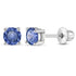 Zilveren kinderoorbellen knopje zirconia 4 mm blauw | schroefsluiting - Staartjes en Strikjes