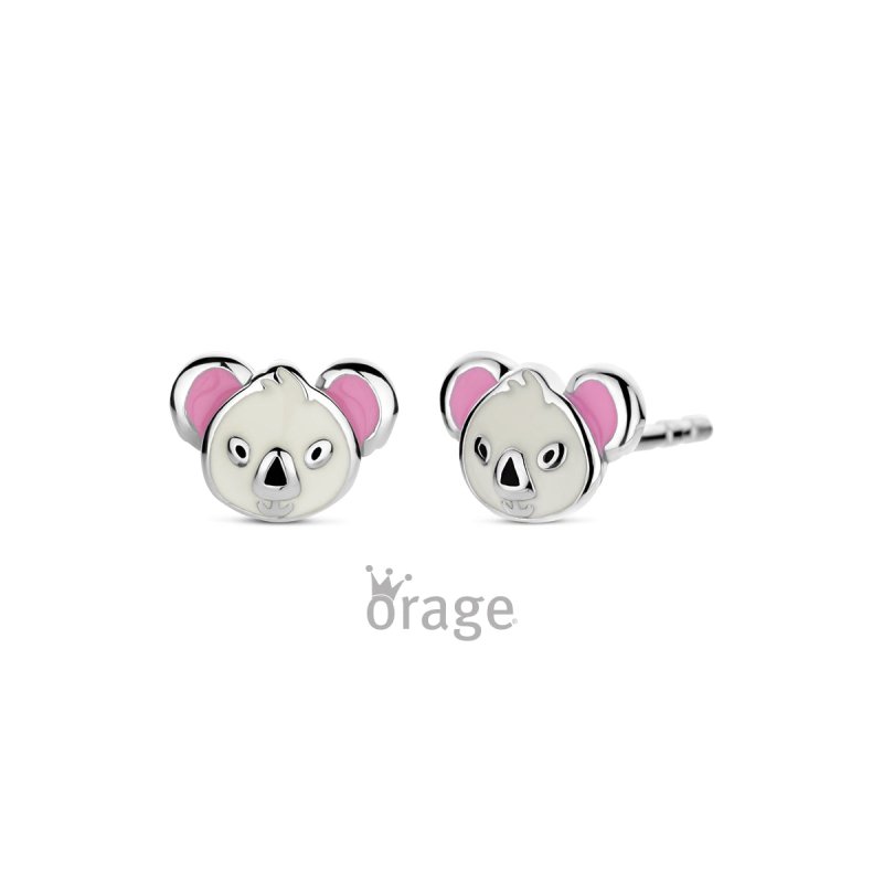 Zilveren kinderoorbellen koala Orage Kids - Staartjes en Strikjes