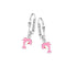Zilveren kinderoorbellen met hangertjes dolfijn roze Naiomy princess - Staartjes en Strikjes