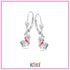 Zilveren kinderoorbellen met hangertjes eenhoorn | Kiki - Staartjes en Strikjes