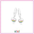 Zilveren kinderoorbellen met hangertjes hartjes multicolor | Kiki - Staartjes en Strikjes