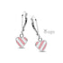 Zilveren kinderoorbellen met hangertjes hartjes roze/wit Orage Kids - Staartjes en Strikjes