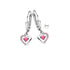 Zilveren kinderoorbellen met hangertjes hartjes zilver/roze Gento for kids - Staartjes en Strikjes
