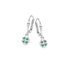 Zilveren kinderoorbellen met hangertjes klaver groene zirconia Naiomy princess - Staartjes en Strikjes