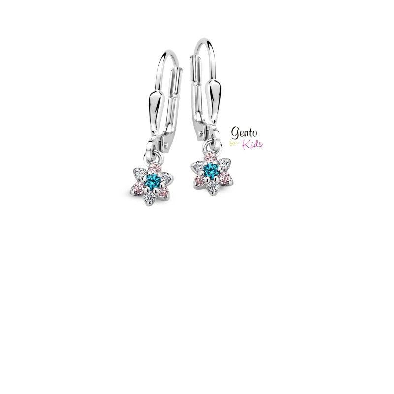 Zilveren kinderoorbellen met hangertjes sterretje - Gento for kids - Staartjes en Strikjes
