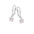 Zilveren kinderoorbellen met hangertjes vlinder roze zirconia Naiomy princess - Staartjes en Strikjes