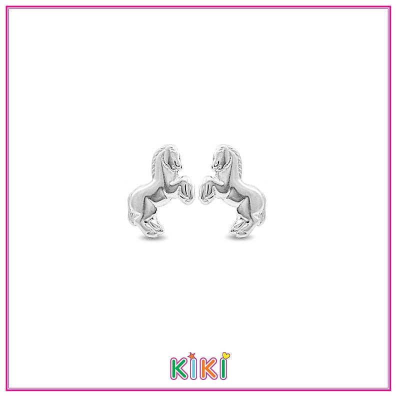 Zilveren kinderoorbellen paardjes | Kiki - Staartjes en Strikjes