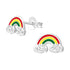 Zilveren kinderoorbellen regenboog met kristalletjes - Staartjes en Strikjes