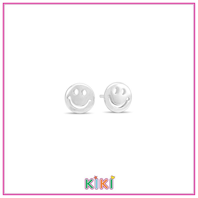 Zilveren kinderoorbellen smiley | Kiki - Staartjes en Strikjes