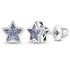 Zilveren kinderoorbellen sterretje zacht paars zirconia | schroefsluiting - Staartjes en Strikjes