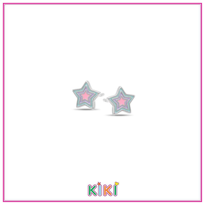 Zilveren kinderoorbellen sterretjes | Kiki - Staartjes en Strikjes