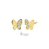 Zilveren kinderoorbellen vlinder goldplated met zirconia Orage Kids - Staartjes en Strikjes