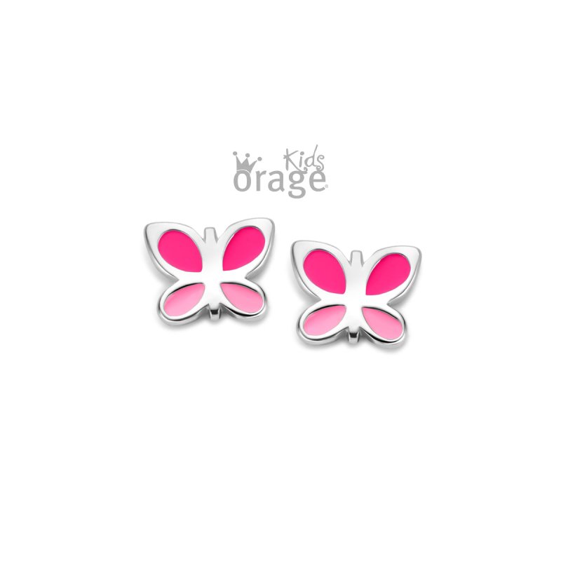 Zilveren kinderoorbellen vlindertjes Orage kids - Staartjes en Strikjes