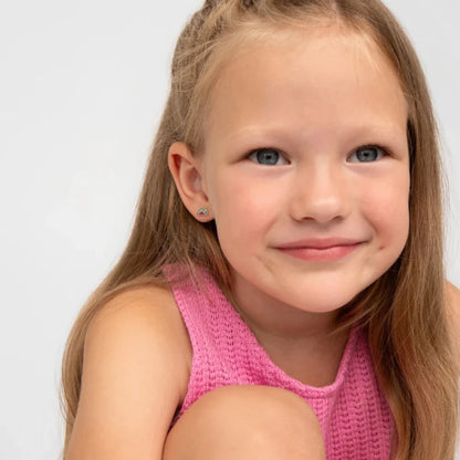 Zilveren kinderoorbellen watermeloen | schroefsluiting - Staartjes en Strikjes