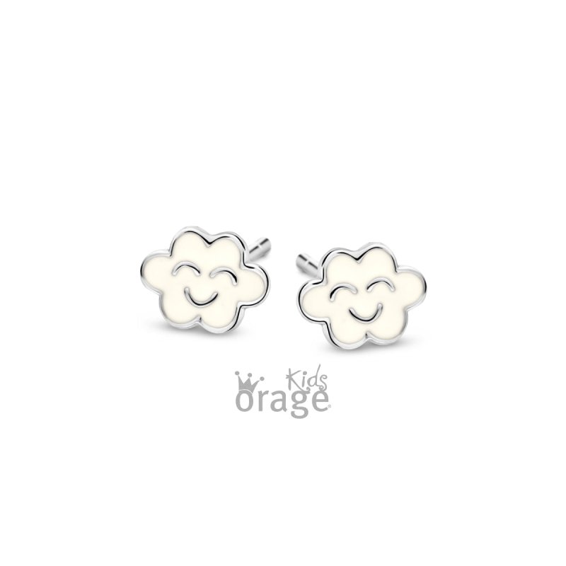 Zilveren kinderoorbellen wolkjes Orage kids - Staartjes en Strikjes