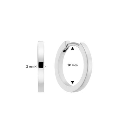 Zilveren oorbellen creolen/oorringen 10 mm. - Staartjes en Strikjes