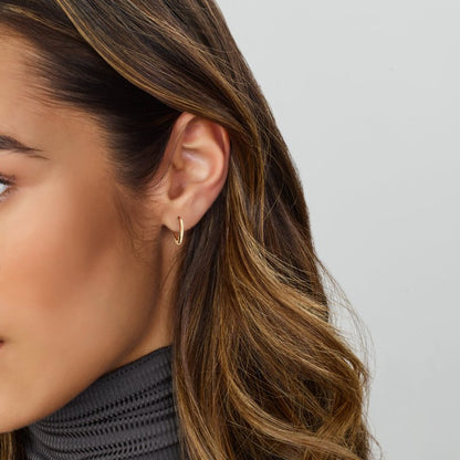 Zilveren oorbellen creolen/oorringen goldplated 9 mm. - Staartjes en Strikjes