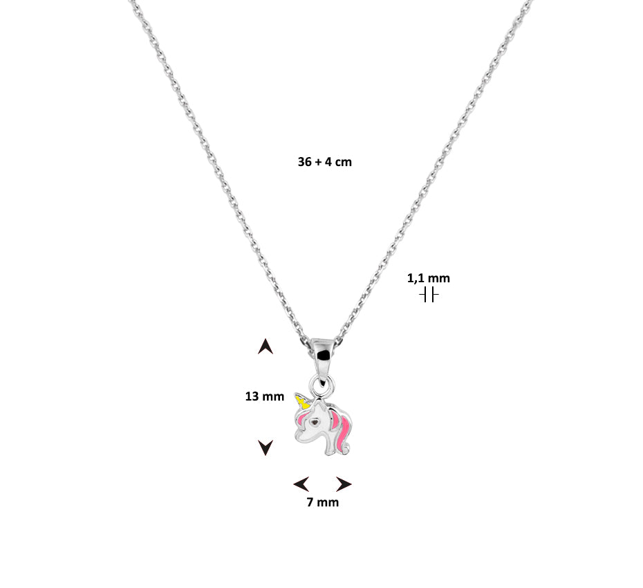 14 Karaat Vergulde Hart Halsketting Met Letters, Eenhoorn 14 Karaat Vergulde Hart Halsketting Met Letters, Eenhoorn