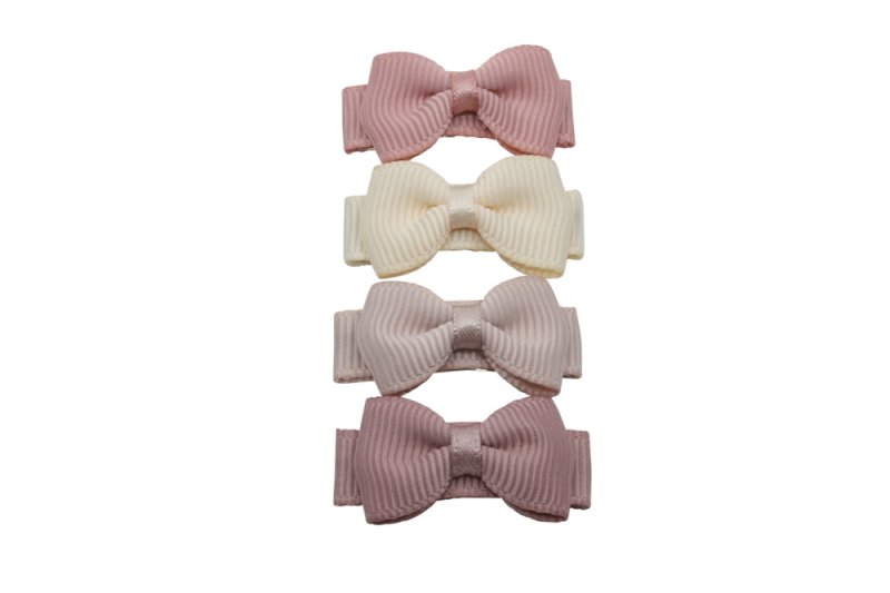 Baby haarspeldjes lint strikjes setje "Soft tones" - Staartjes en Strikjes