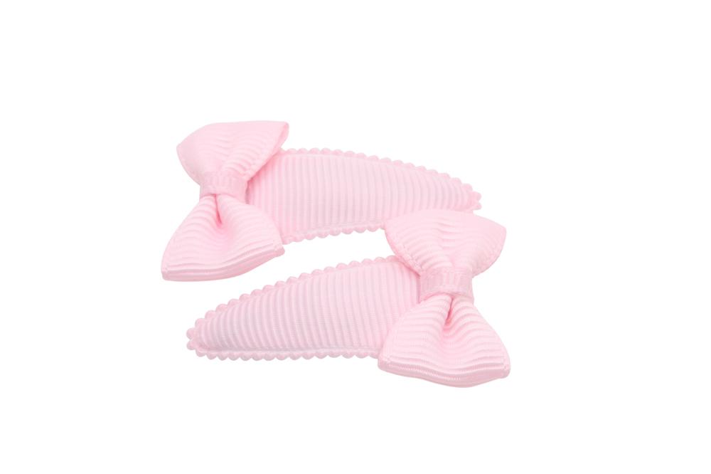 Baby haarspeldjes met strikjes licht roze - Staartjes en Strikjes