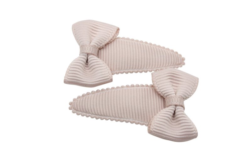 Baby haarspeldjes met strikjes vanille - Staartjes en Strikjes