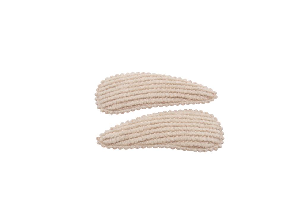 Baby haarspeldjes ribstof natural - Staartjes en Strikjes