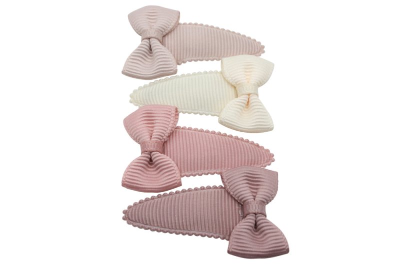 Baby haarspeldjes setje met strikjes soft tones - Staartjes en Strikjes