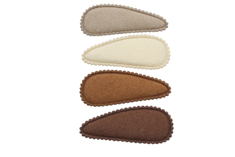 Baby haarspeldjes setje suede naturel brown - Staartjes en Strikjes