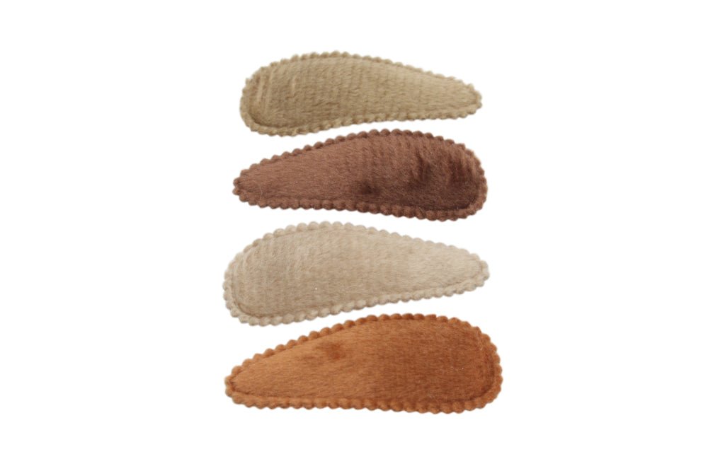 Baby haarspeldjes setje veloers brown - Staartjes en Strikjes