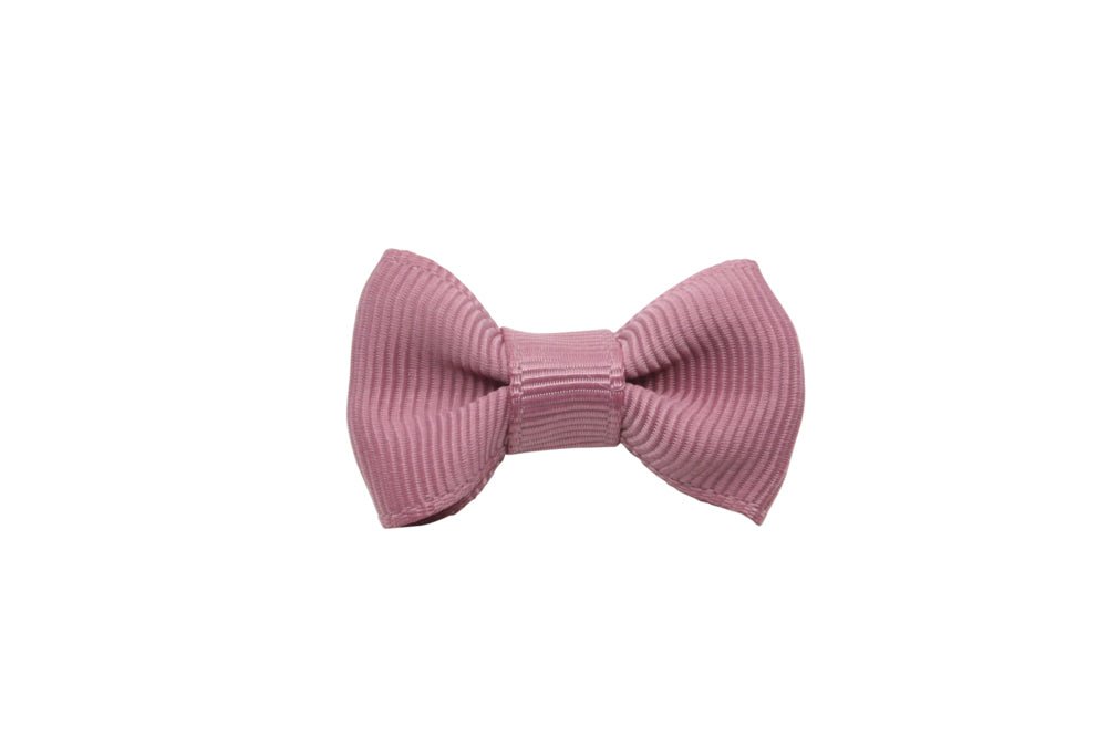 Baby/peuter haarstrikje klein donker oud roze/mauve - Staartjes en Strikjes
