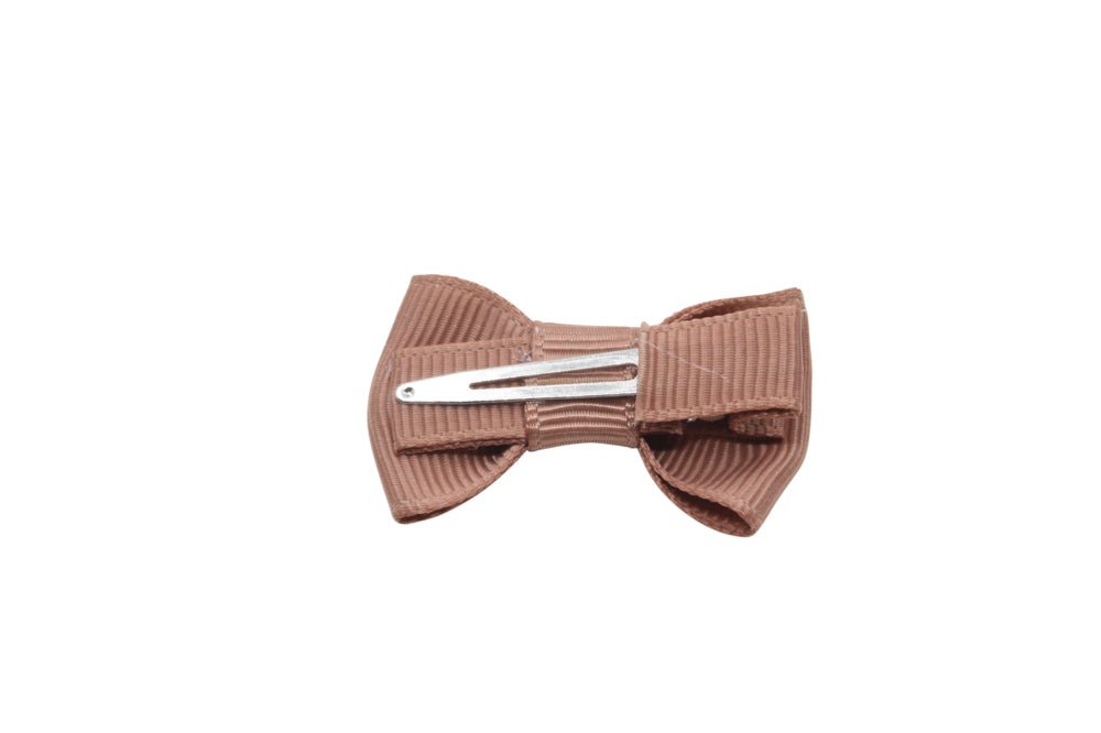 Baby/peuter haarstrikje klein pecan bruin - Staartjes en Strikjes