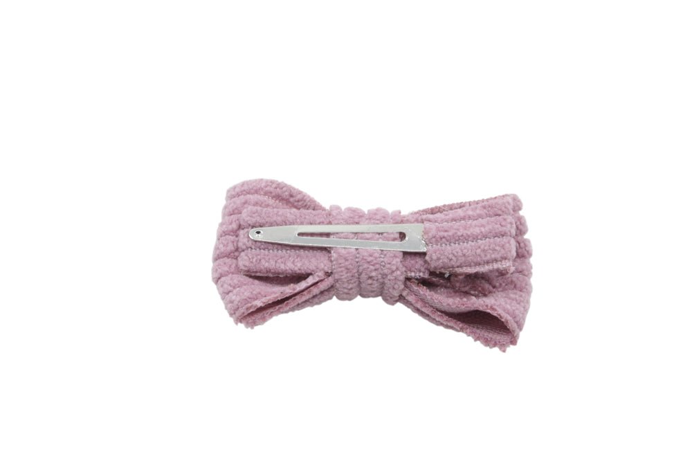 Baby/peuter haarstrikje klein ribstof zacht paars - Staartjes en Strikjes