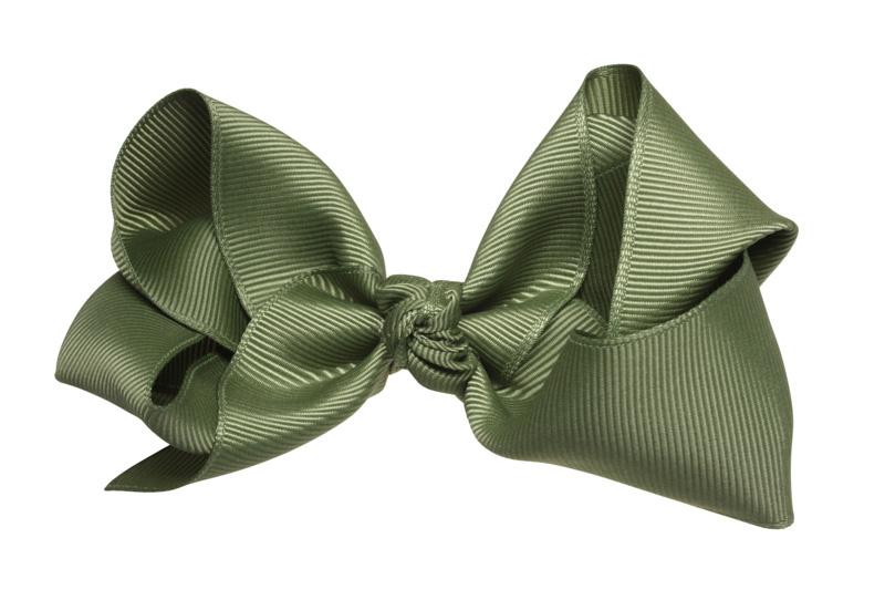 Extra grote haarstrik mosgroen - Staartjes en Strikjes