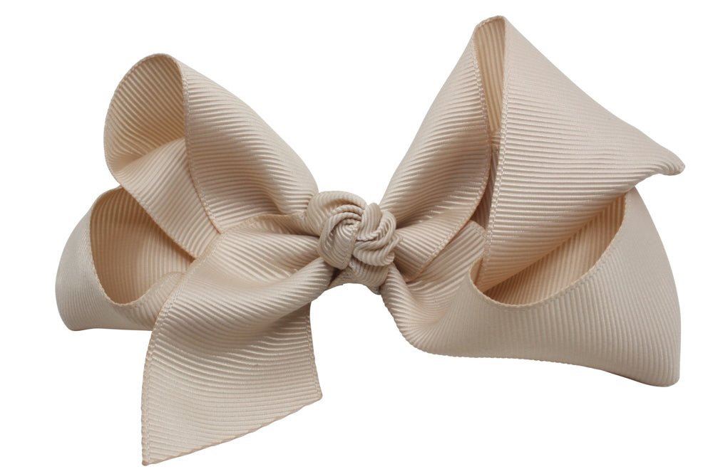 Extra grote haarstrik tan bruin - Staartjes en Strikjes