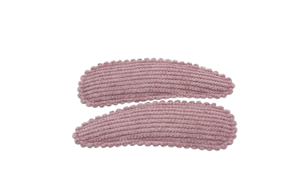 Haarspeldjes ribstof zacht mauve - Staartjes en Strikjes