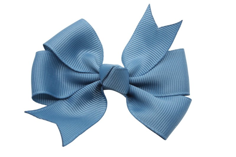 Haarstrik groot antiek blauw stijl 1 - Staartjes en Strikjes