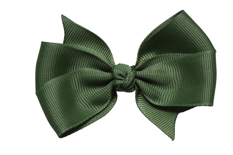 Haarstrik groot mosgroen stijl 2 - Staartjes en Strikjes