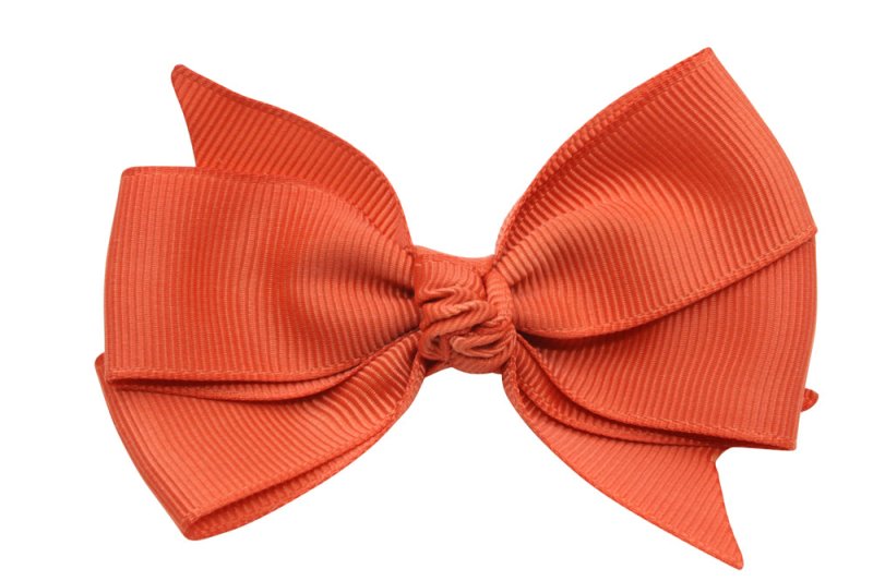 Haarstrik groot oranje stijl 2 - Staartjes en Strikjes