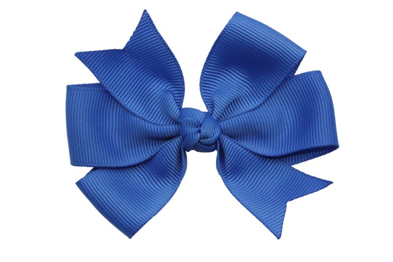 Haarstrik groot royal blue stijl 2 - Staartjes en Strikjes
