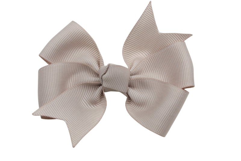 Haarstrik groot taupe bruin stijl 1 - Staartjes en Strikjes