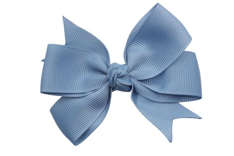 Haarstrik groot zacht blauw stijl 2 - Staartjes en Strikjes