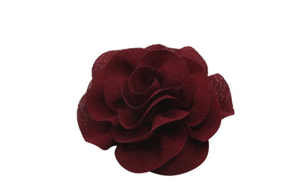 Klein haarbloemetje bordeaux rood - Staartjes en Strikjes