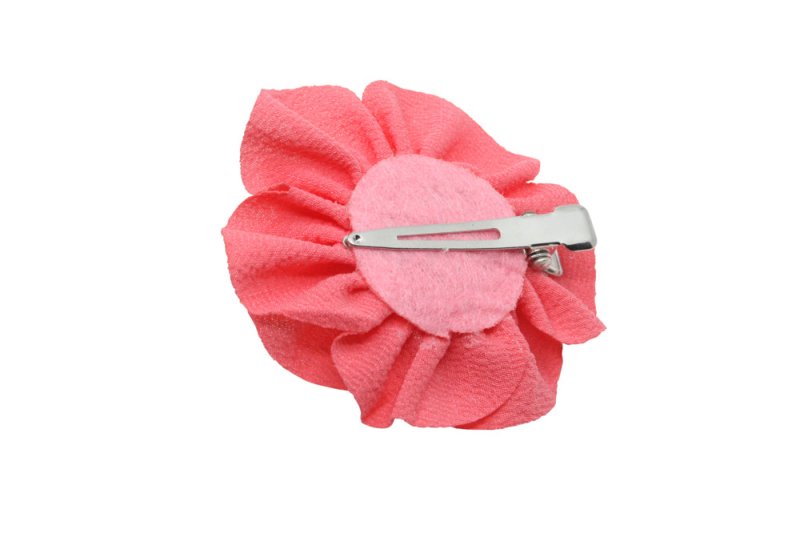 Klein haarbloemetje koraal roze - Staartjes en Strikjes