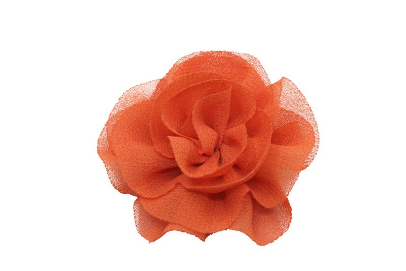 Klein haarbloemetje warm oranje - Staartjes en Strikjes