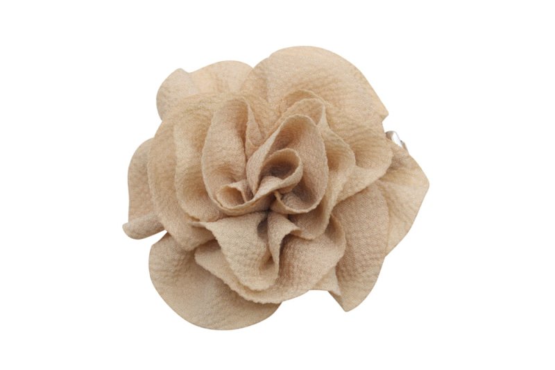 Klein haarbloemetje zacht bruin - Staartjes en Strikjes