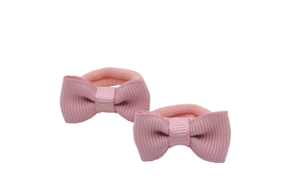 Kleine elastiekjes met mini strikjes oud roze - Staartjes en Strikjes