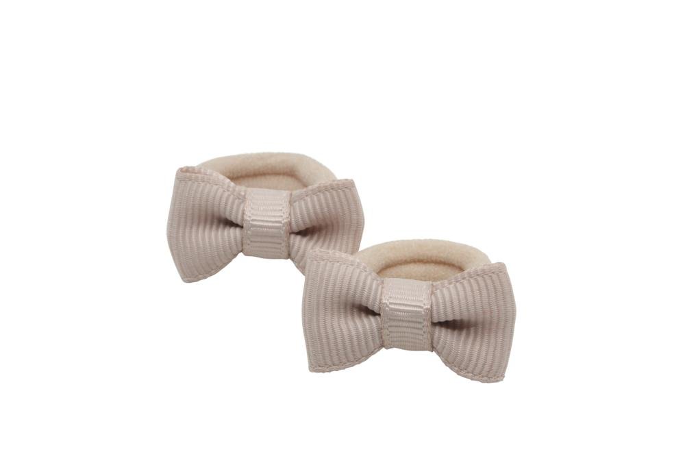Kleine elastiekjes met mini strikjes taupe - Staartjes en Strikjes