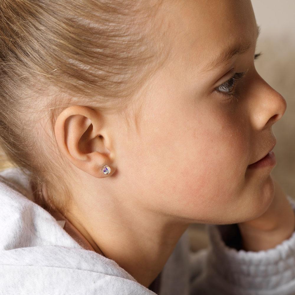 Oorbellen Blomdahl huidvriendelijk knopje rainbow 6 mm. - Staartjes en Strikjes