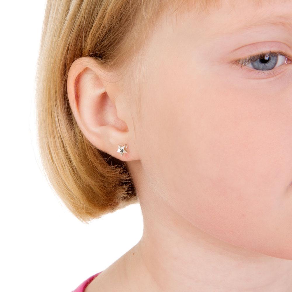 Oorbellen Blomdahl huidvriendelijk sterretjes Swarovski crystal - Staartjes en Strikjes